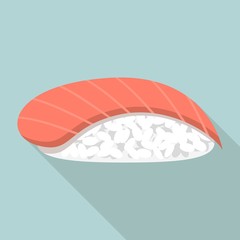 Fish sushi icon. Flat illustration of fish sushi vector icon for web design