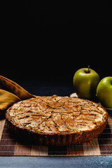 Sweet homemade apple cake with cinnamon