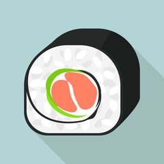 Sauce fish roll icon. Flat illustration of sauce fish roll vector icon for web design