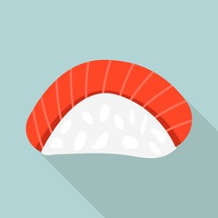 Piece fish sushi icon. Flat illustration of piece fish sushi vector icon for web design