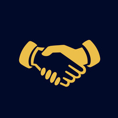 Hand shake simple icon symbol