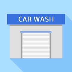 Car wash building icon. Flat illustration of car wash building vector icon for web design