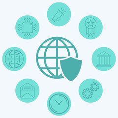 Globe vector icon sign symbol