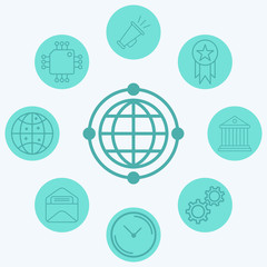 Globe vector icon sign symbol