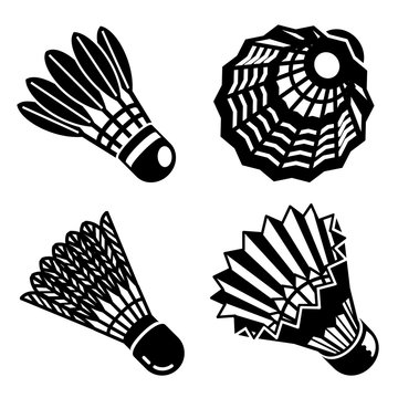 Shuttlecock icons set. Simple set of shuttlecock vector icons for web design on white background