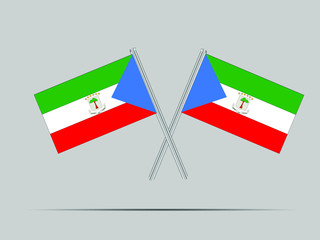 Equatorial Guinea  National flag on two flagpole, isolated on background. Good for map, placement your business. original color and proportion. vector illustration,countries set.