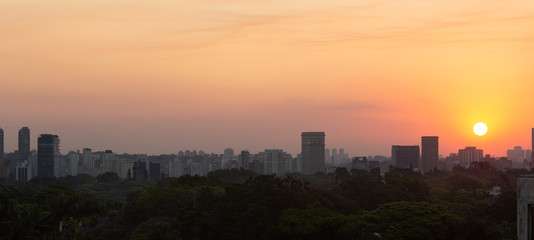 Fototapeta na wymiar Sao Paulo skyline during sunset