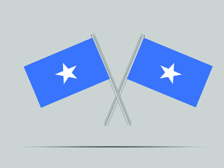 Somalia National flag on two flagpole, isolated on background. Good for map, placement your business. original color and proportion. vector illustration,countries set.