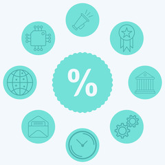 Fototapeta premium Discount vector icon sign symbol