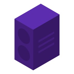 Music speaker icon. Isometric of music speaker vector icon for web design isolated on white background