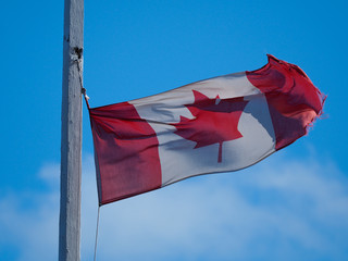 Tattered Canadian Flag