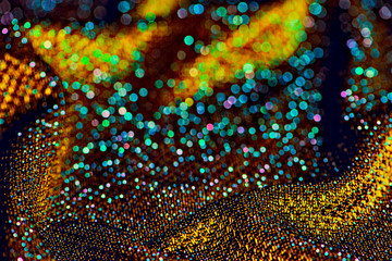 background of abstract glitter lights. silver and gold. de-focused. banner