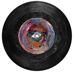 paint strokes on a vinyl record