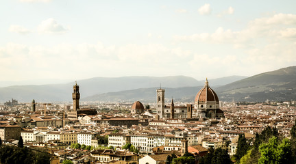 Fototapeta na wymiar Florence, Italy. City view from Piazzale Michelangelo