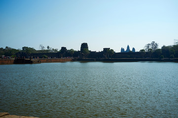 Angkor Wat is a famous landmark in Siem Reap, Cambodia.
