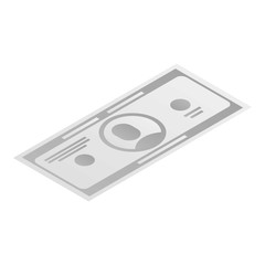 Dollar banknote icon. Isometric of dollar banknote vector icon for web design isolated on white background