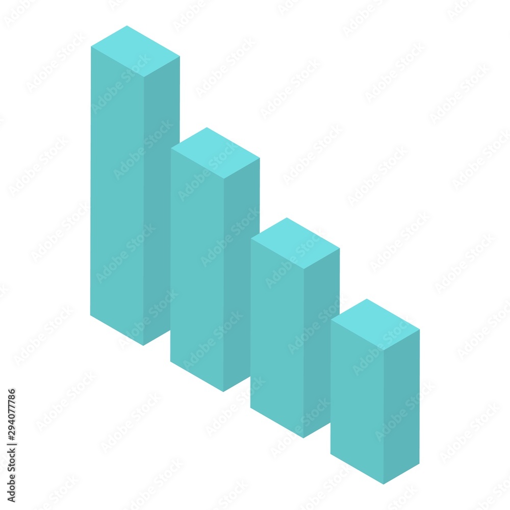Poster graph bars icon. isometric of graph bars vector icon for web design isolated on white background