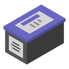 Ink printer box icon. Isometric of ink printer box vector icon for web design isolated on white background