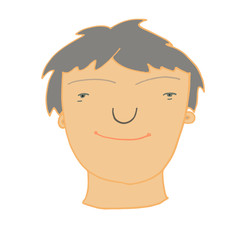 face, men with down syndrome. vector