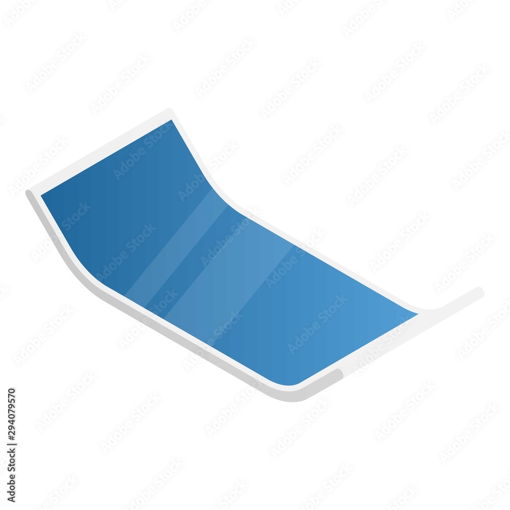 Poster flexible device icon. isometric of flexible device vector icon for web design isolated on white back