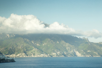 along the costline of amalfi in italy