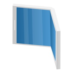 Flexible phone icon. Isometric of flexible phone vector icon for web design isolated on white background