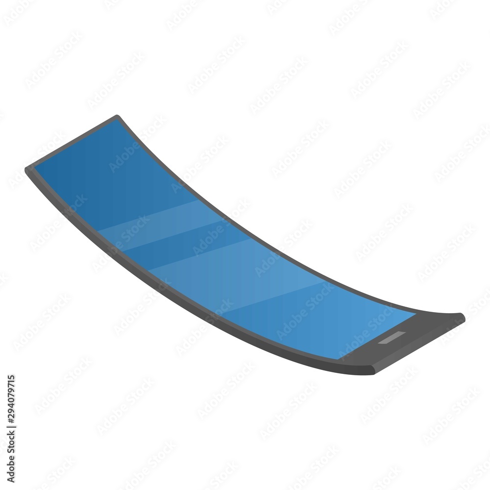 Poster curve flexible display icon. isometric of curve flexible display vector icon for web design isolated