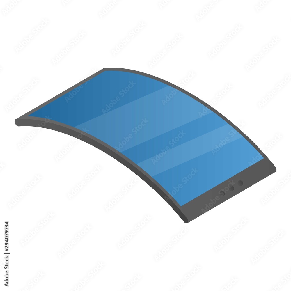 Poster adaptive flexible display icon. isometric of adaptive flexible display vector icon for web design is