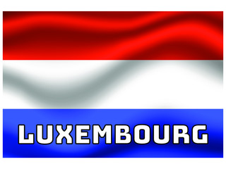 Luxembourg Waving national flag with name of country, for background. original colors and proportion. Vector illustration symbol and element, from countries set