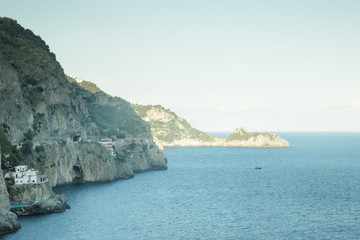 along the costline of amalfi in italy