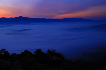 Fototapeta na wymiar 岩手県遠野市　高清水展望台からの雲海