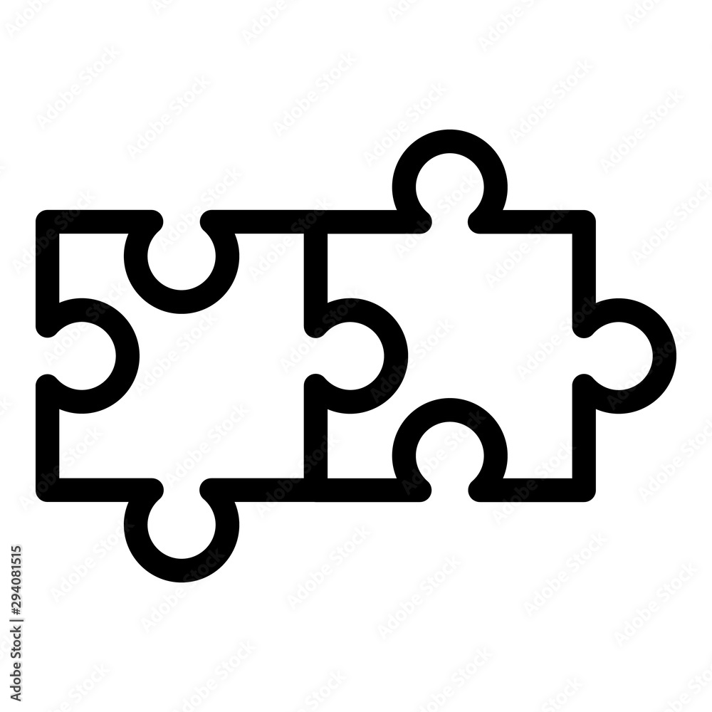 Poster two connected puzzles icon. outline two connected puzzles vector icon for web design isolated on whi