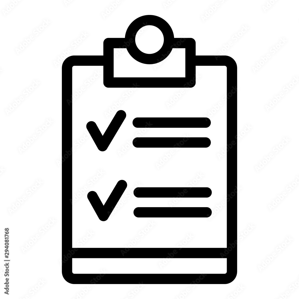 Poster check list icon. outline check list vector icon for web design isolated on white background