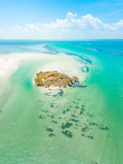 Paradise Beach at Holbox Island in the Caribbean Ocean of Mexico