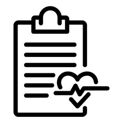 Medical report icon. Outline medical report vector icon for web design isolated on white background