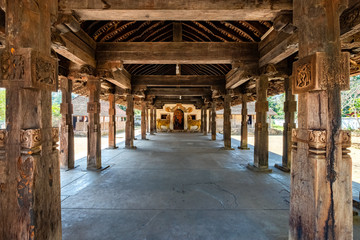 Fototapeta na wymiar Embekke Devala, Hindu Temple, Kandy, Sri Lanka