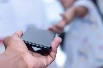 Submit a smart phone to a child