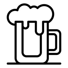 Full beer mug icon. Outline full beer mug vector icon for web design isolated on white background