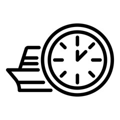 Station clock icon. Outline station clock vector icon for web design isolated on white background