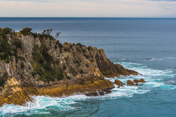 Fototapeta na wymiar Seascape from Eden Lookout on the Sapphire Coast of NSW