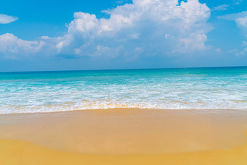 Summer sea beach white sand blue sky with cloud