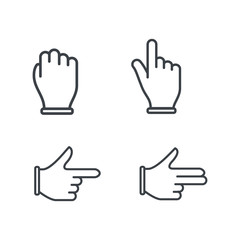 Hand gesture set icon logo
