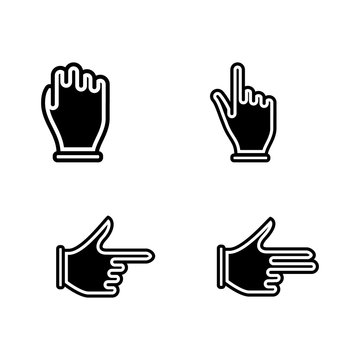 Hand gesture set icon