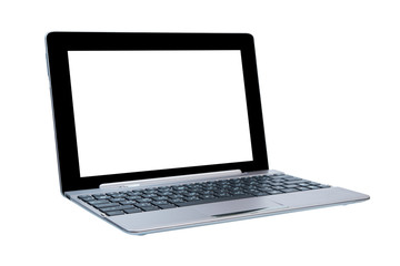 slim laptop computer isolated on white background