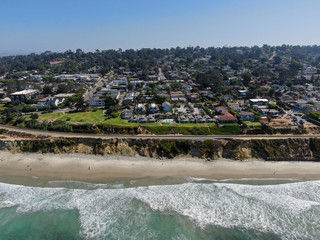 Aerial view of Del Mar coastline and beach