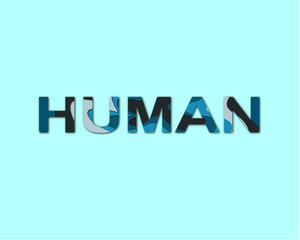 logo HUMAN paper cut background