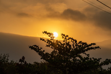 sunset in the mountains