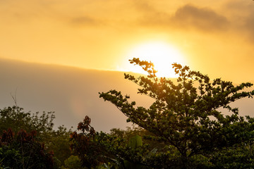 sunset in the mountains