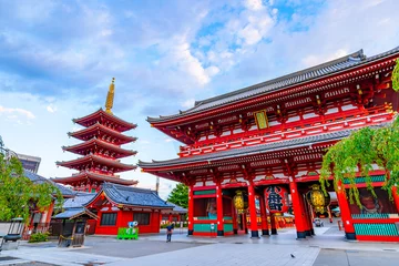 Fototapete Rund Sehenswürdigkeiten des Sensoji-Tempels in Tokio © beeboys