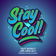 Stay cool sticker text effect